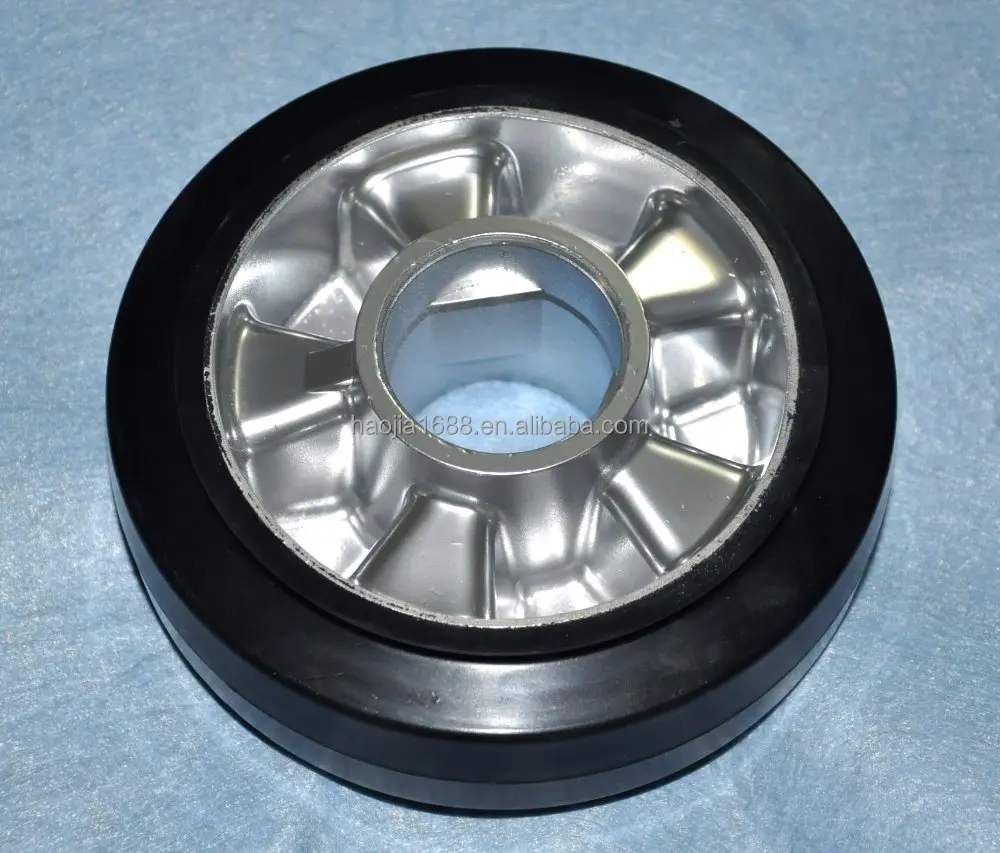 200X50 heavy duty aluminum core rubber casters