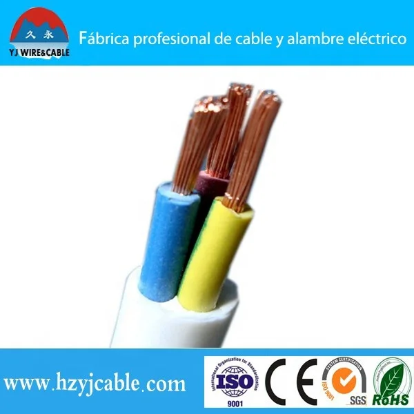 china electrical supplier copper wire 3/4 core royal cord cable PVC insulated 1.5/2.5/4/6mm2 ningbo electric wire prices