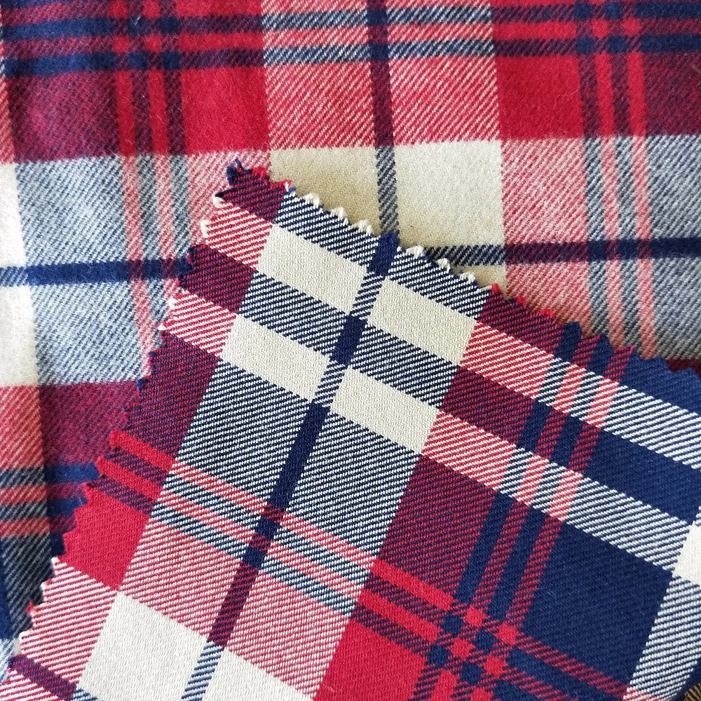 
Hot sale Yarn dyed 100% Cotton flannelette fabric for casual Shirt 