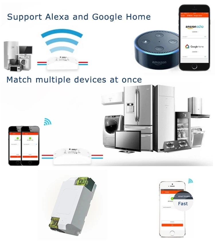 circuit breaker diy wifi smart switch and alexa smart switch tuya smartlife circuit breaker