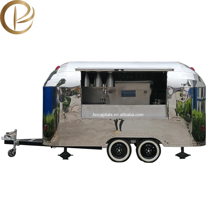 Fried chicken and french fries Use street stainless steel mobile fried chicken food truck trailer  for Food Shop