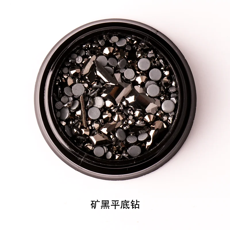 
Hot sale nail art mixed gold black flat back crystal stones nail art mixed crystal stone decorations nail flat back rhinestone 