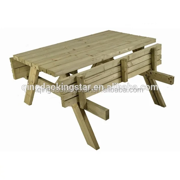 wooden outdoor picnic set