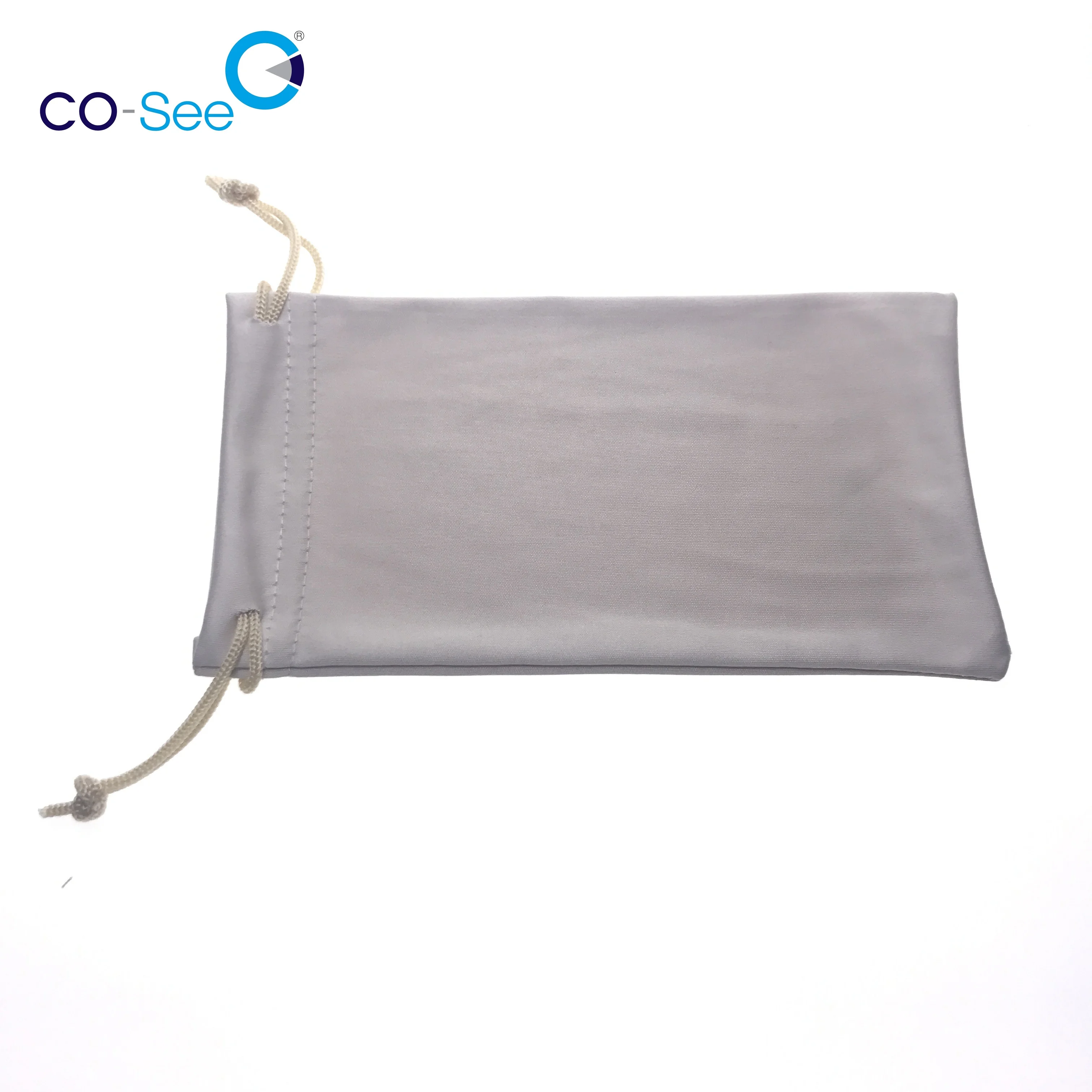 Factory high quality soft microfiber 180g custom logo glasses pouch nylon glasses bag