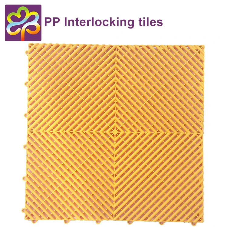 
Anti-slip and fluid drainage PP interlocking plastic floor tiles for garage 
