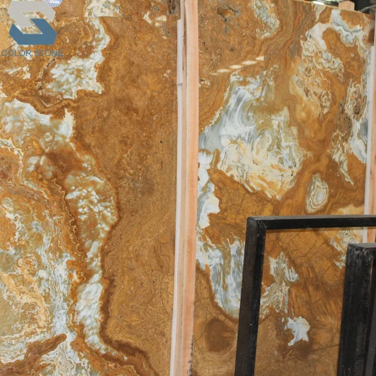 Cross cut Tiger onyx plate types of onyx marble slab