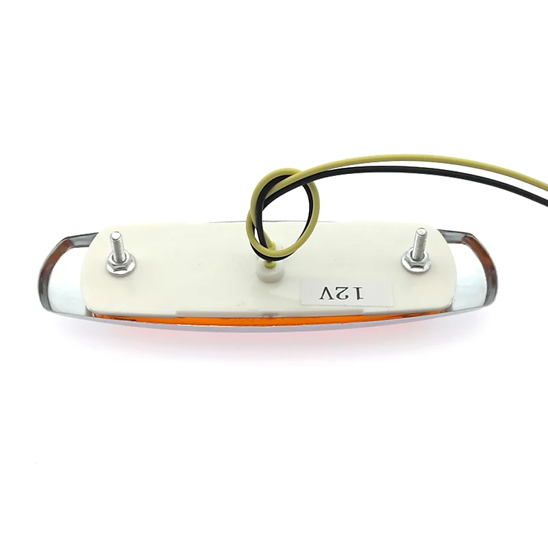 Truck Trailer Rectangle LED Side Clearance Signal Lights Marker Lamp with Chrome Bracket