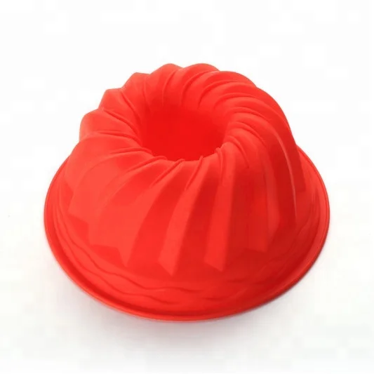 Non-stick Food grade Silicone Fluted Bundt Cake Pan Pound Cake tray Brownie and Cornbread mold