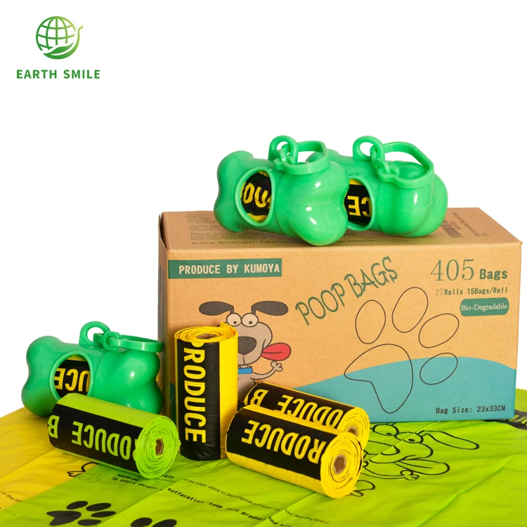 
Leak Proof Biodegradable Dog Pet Waste Poop Bags With Dispenser, Highest En13432 Rated 