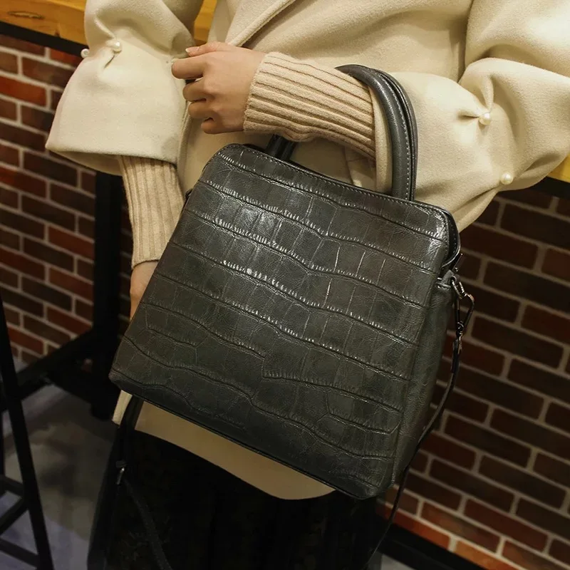 2018 New luxury crocodile skin ladies genuine leather handbag for women