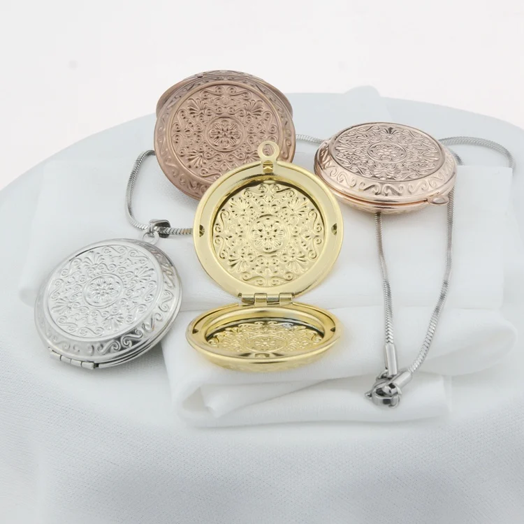 Locket Necklace Oval Picture Locket Paisley Flower Jewelry Locket Picture Necklace