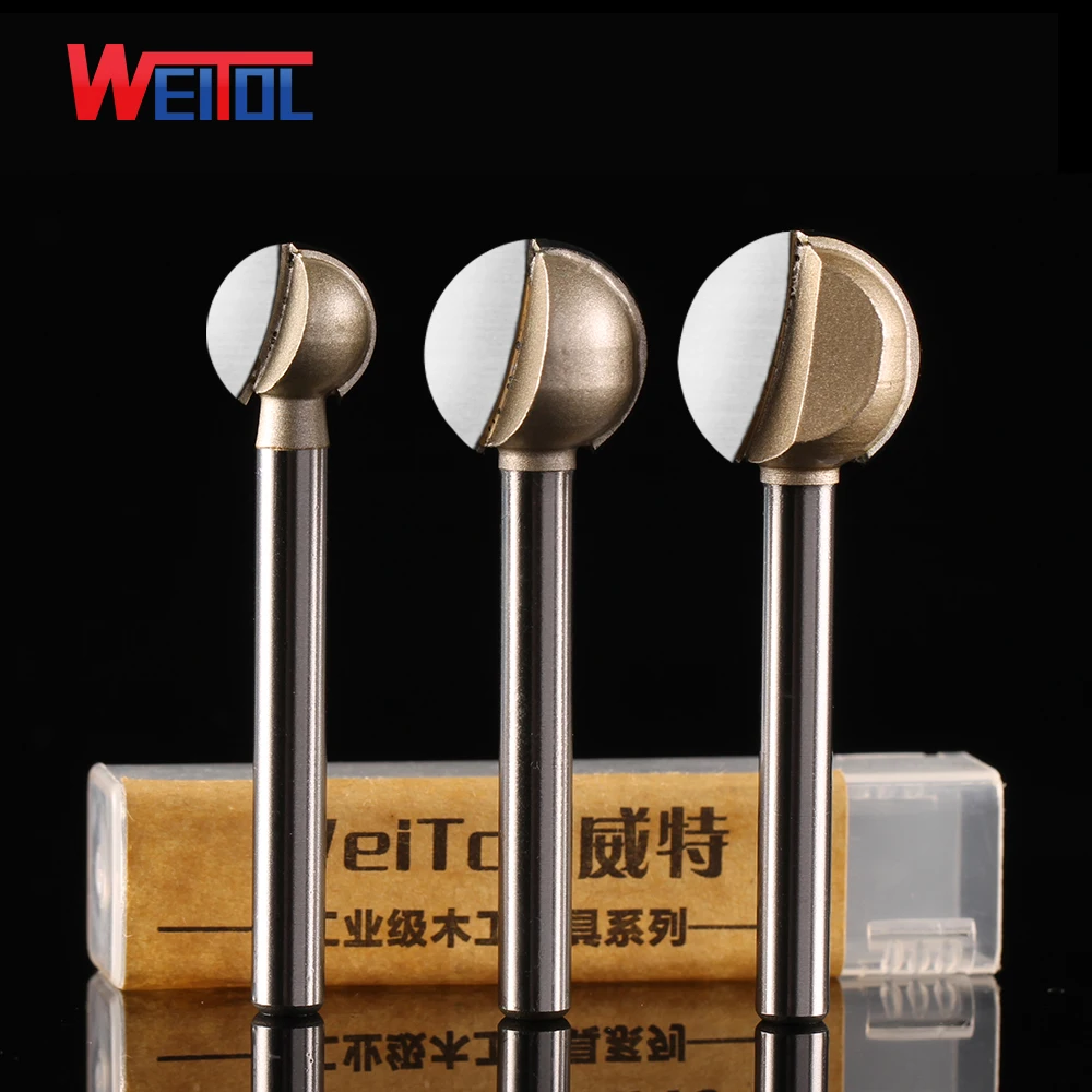6 mm shank wood round carving bits tungsten carbide router bits ball nose milling cutter