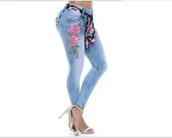 Coldker Wholesale Sexy New Design Fashion High Elastic Ladies Pencil Sexy Women TIght Jeans Pants Embroidery