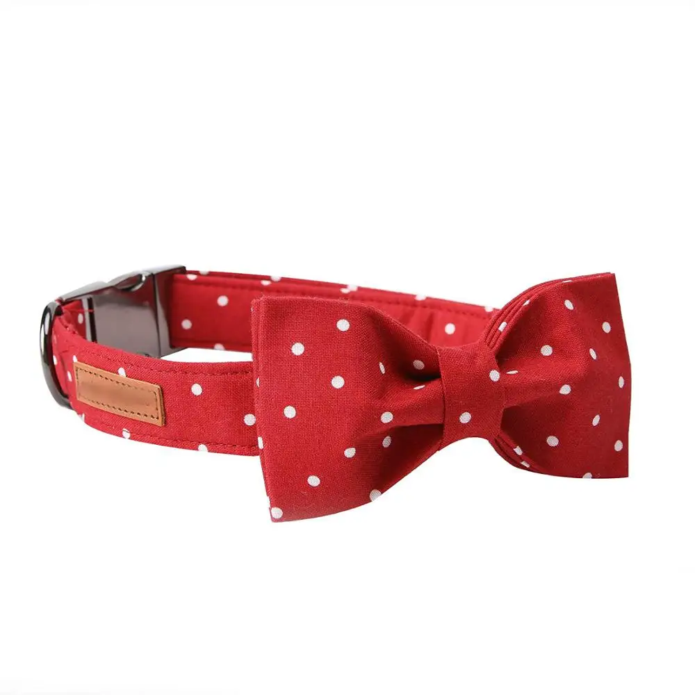 Wholesale OEM Manufacture,  Pet Soft &Comfy Bowtie Dog Collar Cat Collar Pet Gift Dogs Cats 6 Size 7 Patterns