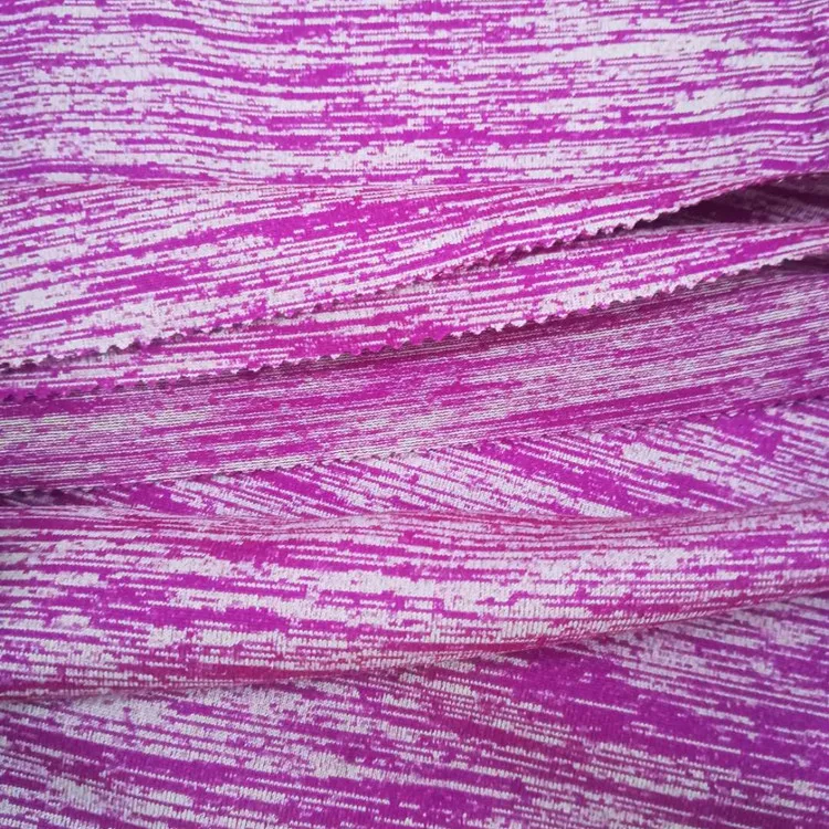 Cotton touch space dye cation polyester melange single jersey sportswear fabric