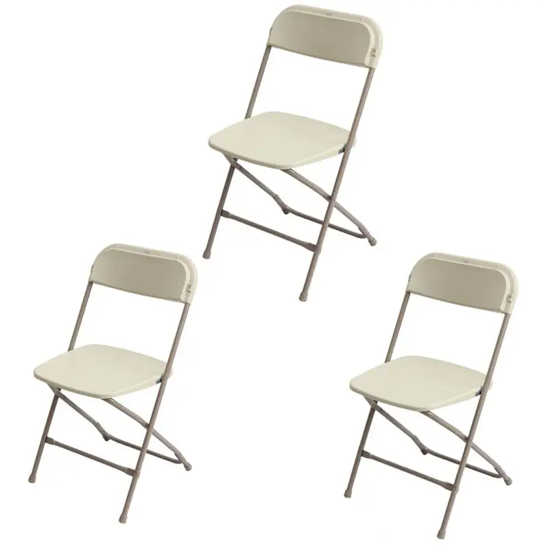 3-Pack Ivory Plastic  Relax Folding Chair Silla Plegable