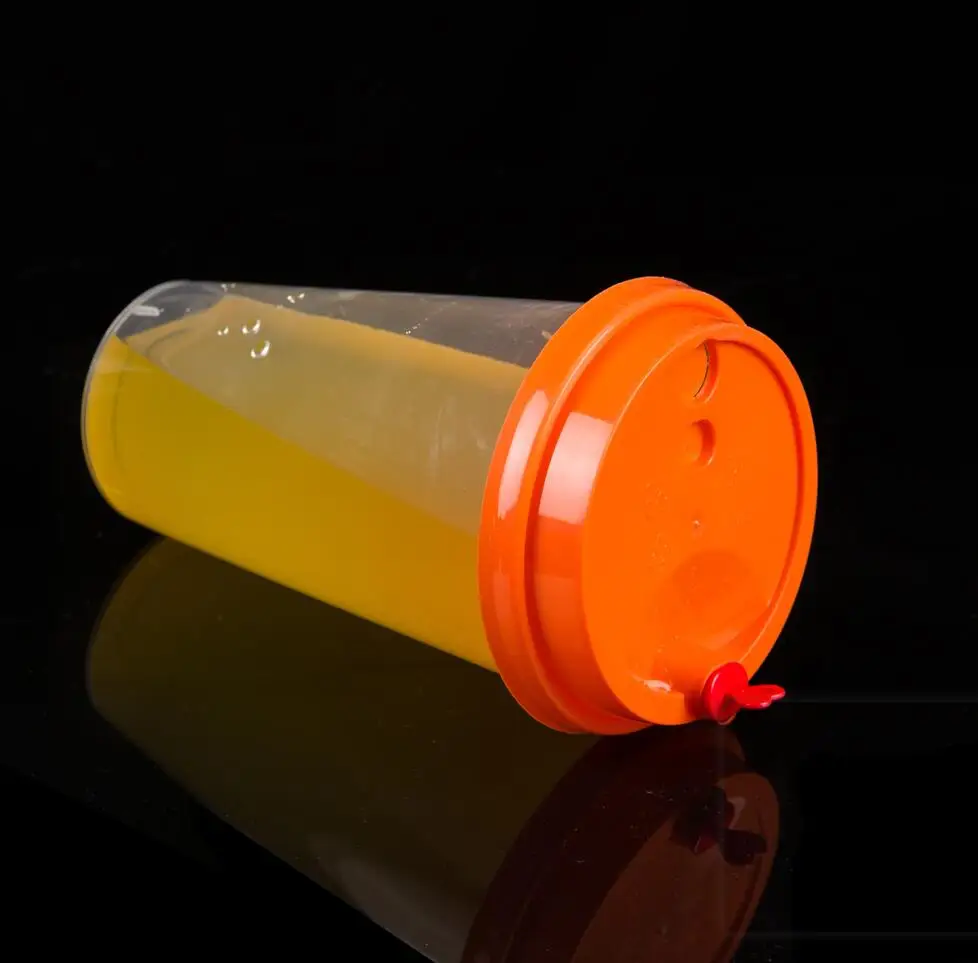 
600ml milk tea plastic cup with lid 