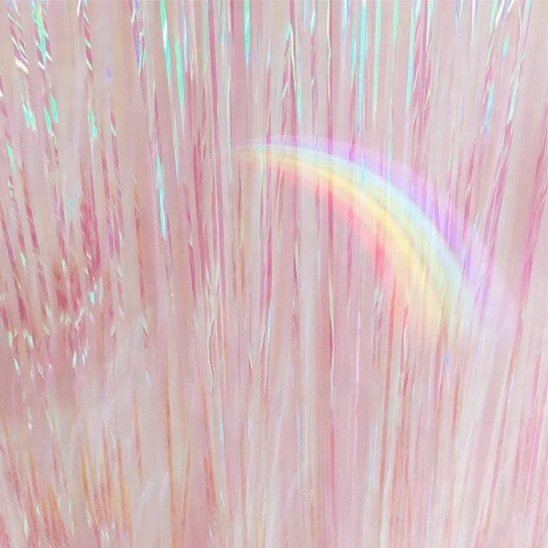 3ft x 8ft Laser Metallic  Fringe Foil Curtain Party Tinsel Backdrop Wedding Decor Hanging Stripes Door Curtain