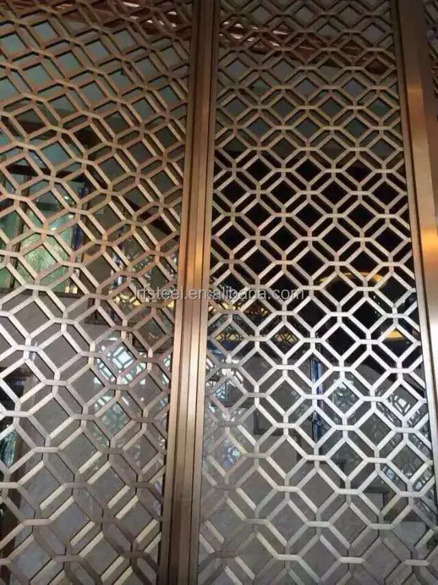 Villa Metal  Decorative Wall Panel Restaurant Folding Screen Room Divider