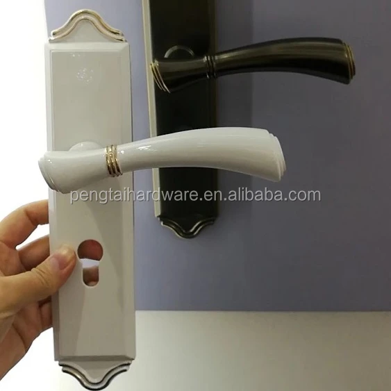 
Wooden room door handle rose lock mortise with circle escutcheon 