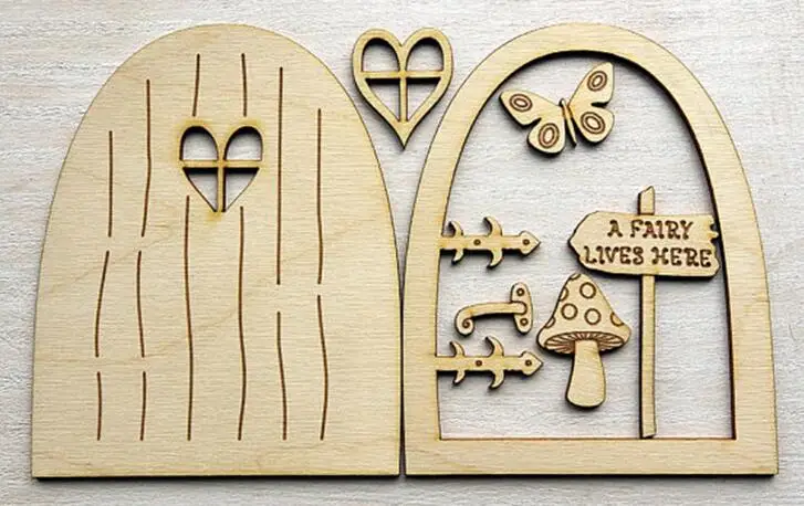 Elf Door Mini Wooden Fairy Door Fairy Garden Miniature Decoration Pack Fairy Door Garden House