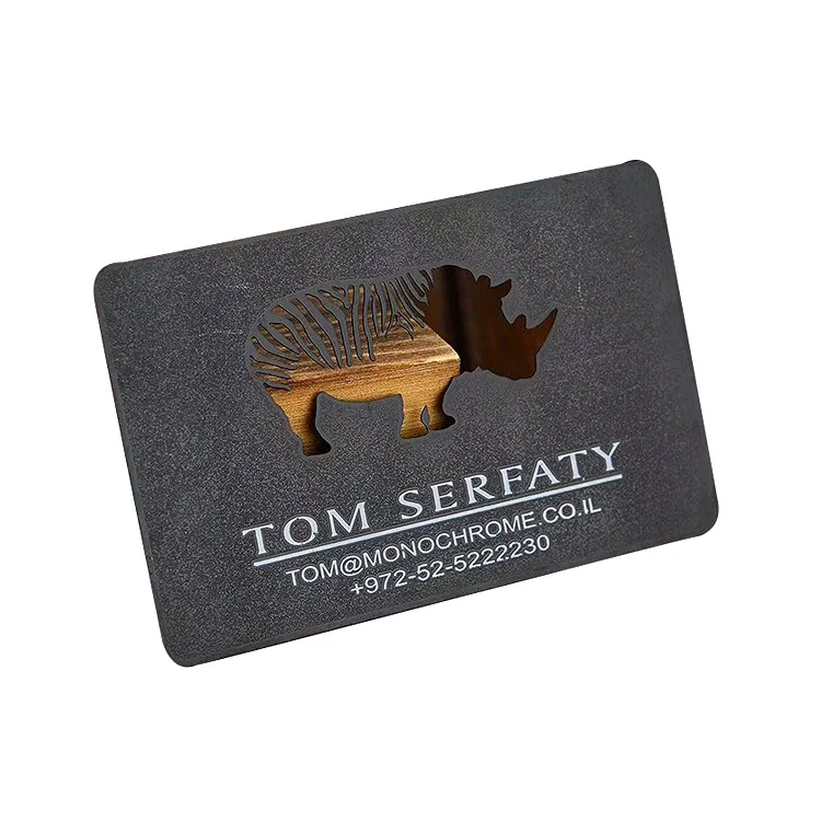 Personalize Brushing metal VIP card discount Card Brushed black Brass Business Cards