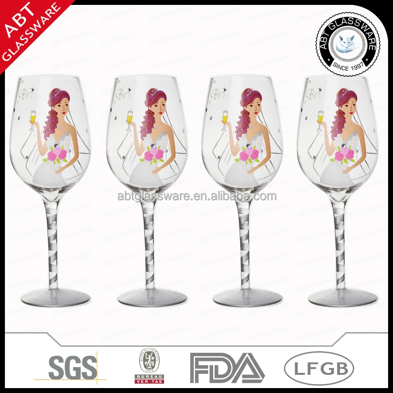Great Innovations Hand Painted pattern Crystal Wine Glasses wine glass