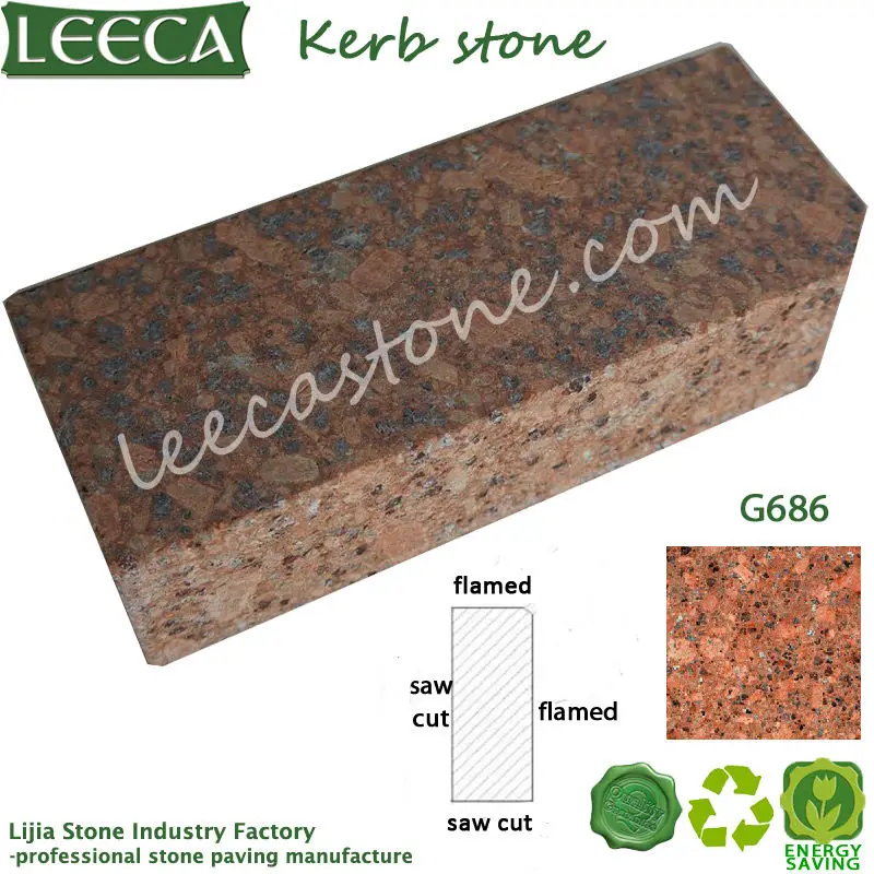 красный гранит бордюрный камень обуздания