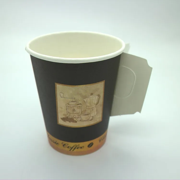 China Wholesale Eco-friendly Disposable Hot Take Away Coffee Paper Cup With Handle Paper Cup manufacturers