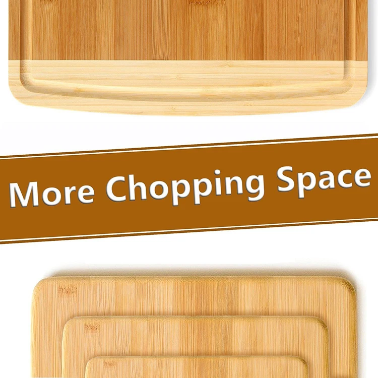 King Size Kitchenware Custom Bamboo Chopping Board Set of 4