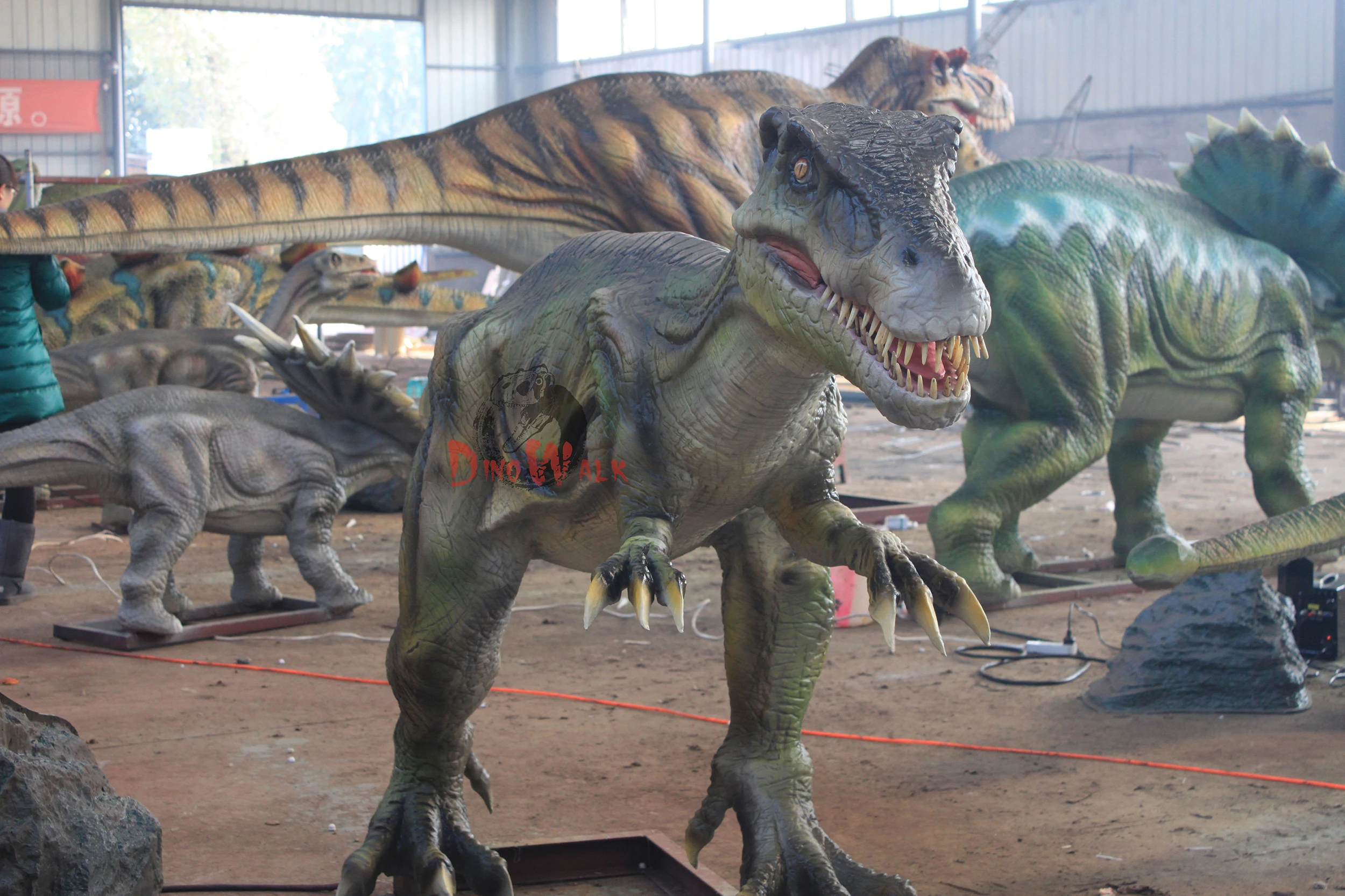 Dino0485 medium size Mechanical Robotic animatronic Dinosaur at playground