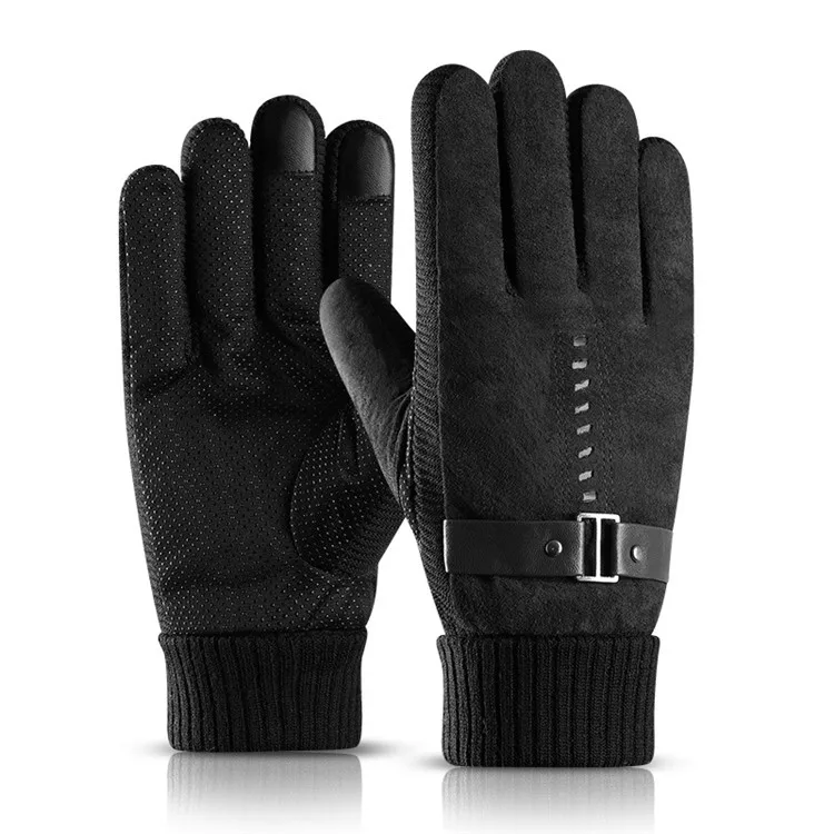 New men real pigskin winter snowboard top gloves men thermal gloves with fur
