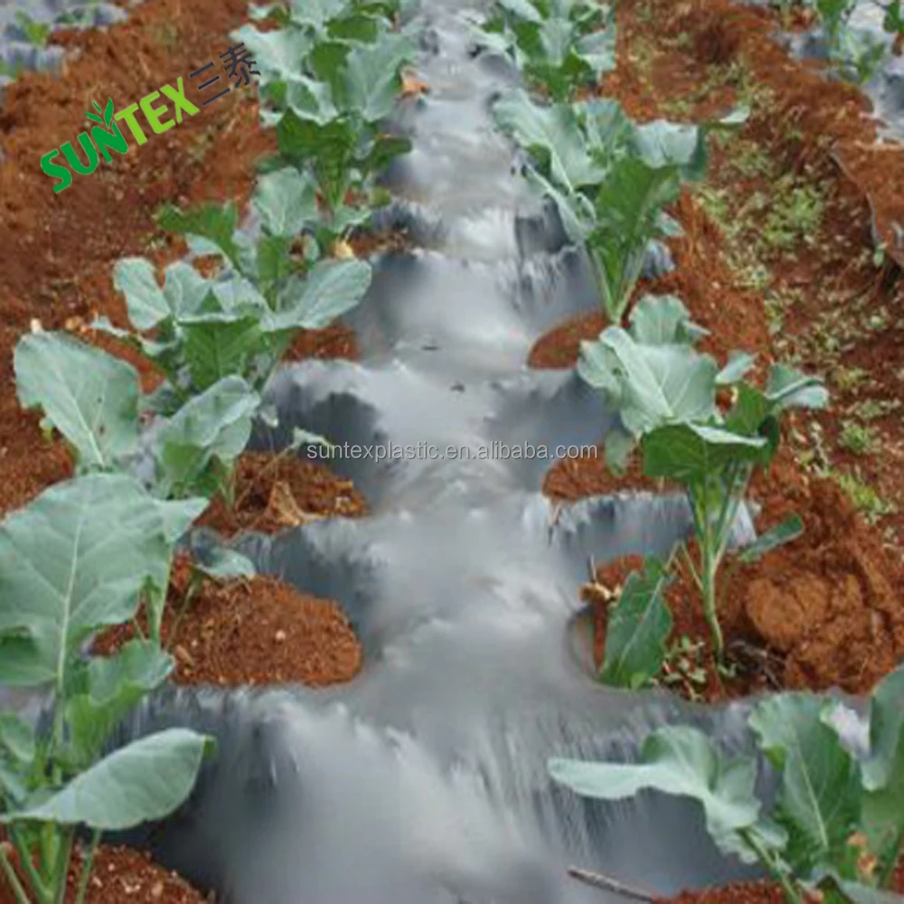 Horticulture black silver reflective mulch layer,1.5mil agricultural ground cover mulch film,garden farming plastic mulch sheet