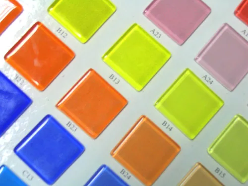 
inorganic crystal melt glass mosaic pigments firing 800C 