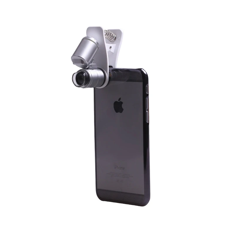 NO.9882-W LED Illuminated Mini 60X Microscope for Smartphone