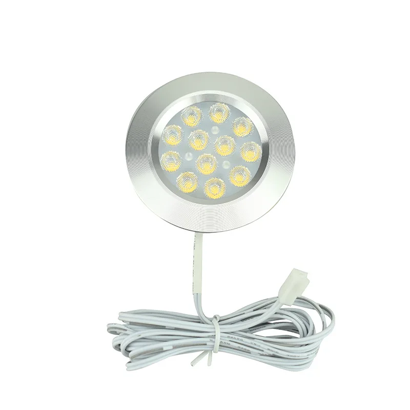 12V Mini Downlgiht Light Linkable for Wardrobe Recessed or Surface Mounted Cabinet 6Pack LED Cabinet Puck Light Kit