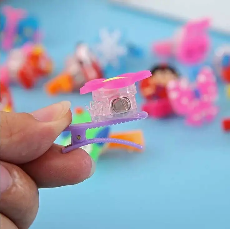 Мягкая ПВХ принцесса мультфильм мигает заколка для волос светящийся светодиодный зажим для волос аксессуары для волос