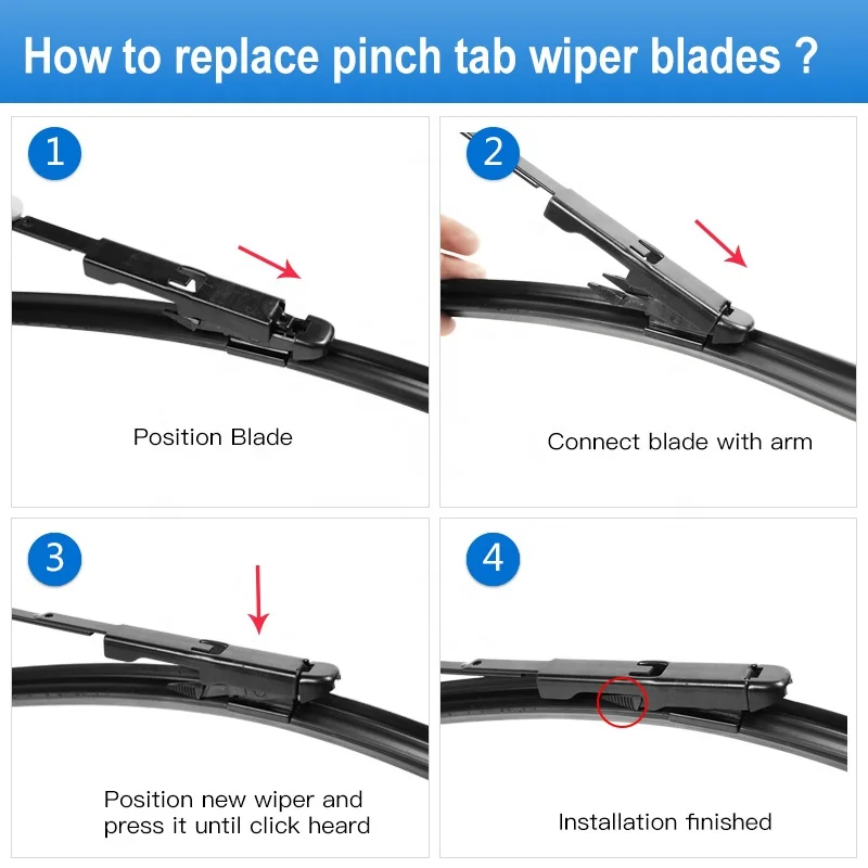 Fornew Car Front Windshield Wiper Blades for Volkswagen VW Crafter Fit Pinch Tab Arms from 2006-2014