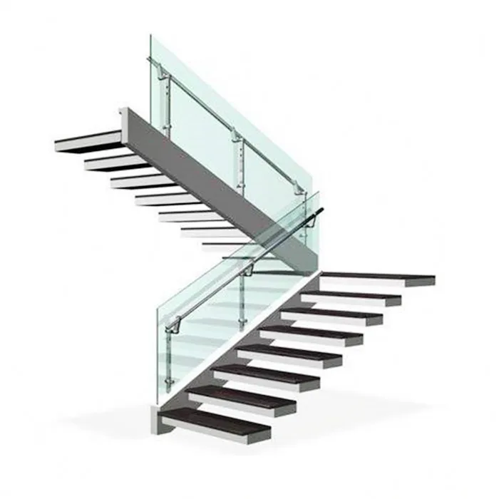 Interior Frameless Design Indoor Glass Stair Railing  Price