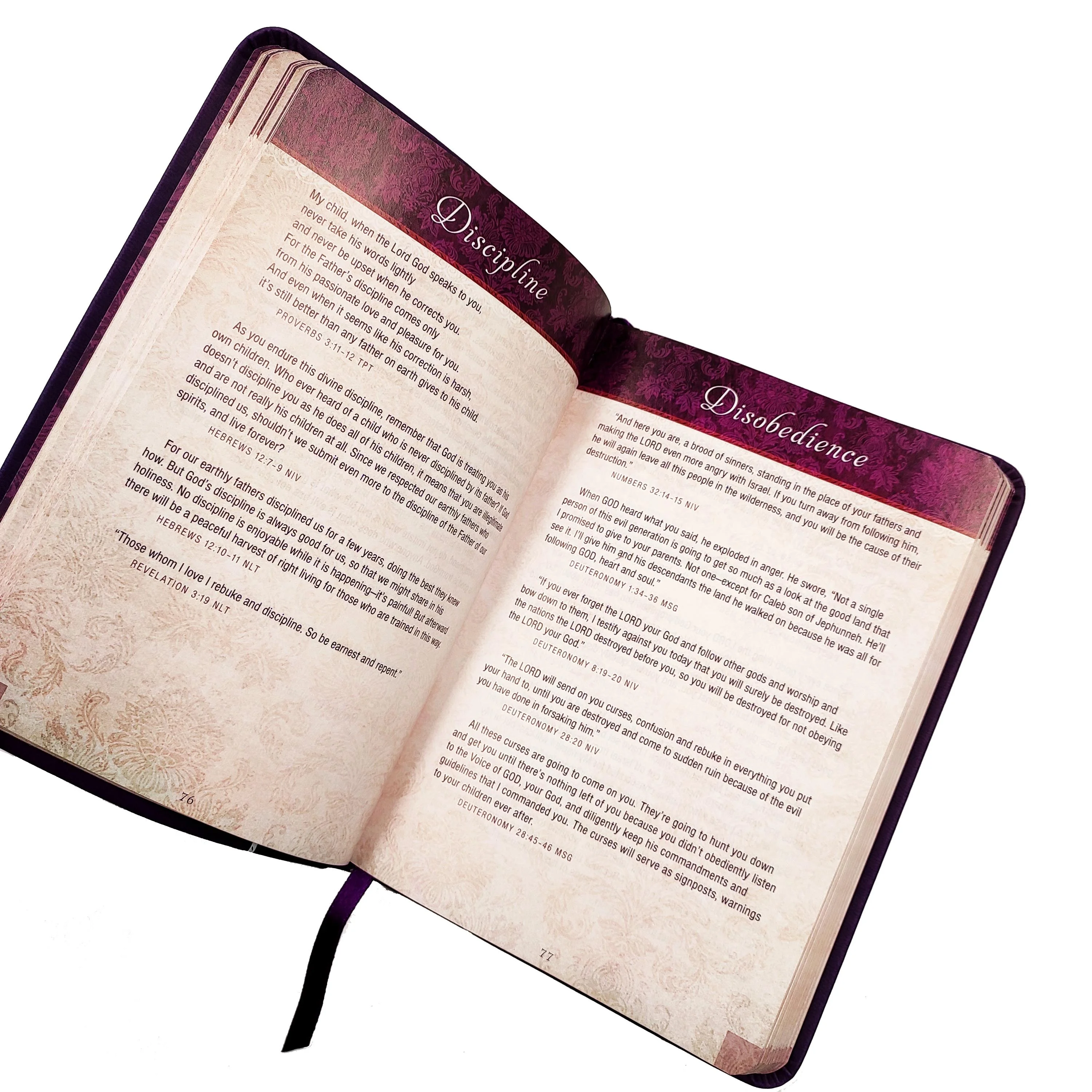 custom printing silver hot stamping logo PU leather hard cover bible promises for life