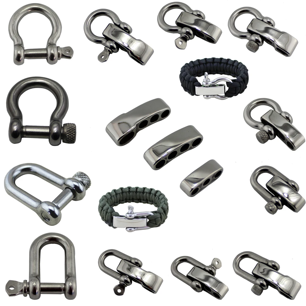 Stainless Steel Adjustable Mini Paracord Bracelet D Shackle