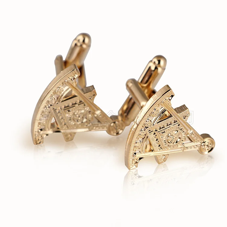 
Wholesale Custom Initial Rhinestone Lawyer Hollow Gold Cufflink 