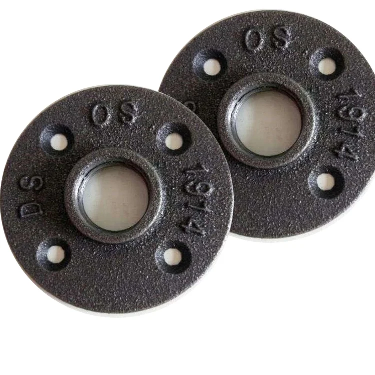 1/2 INCH black malleable iron pipe fitting threaded floor flange