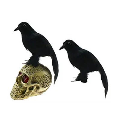 Long Tail Black Crow Realistic Simulation Feathered Animals Birds Garden Wedding Party Events Decor Craft