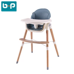 Baby Wood High Chair with Adjustable height and Rocker function for feeding
