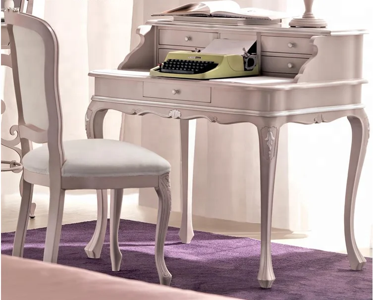 Bisini European Style Luxury kids desk with chair, Wooden Children Computer Table With Chair (BF07-70174)