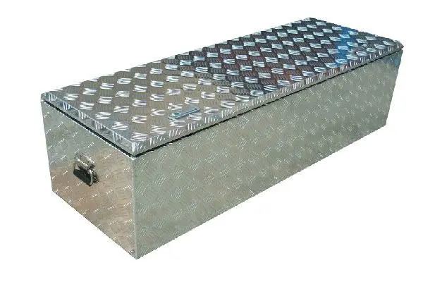 
Aluminum checker plate camper trailer tool boxes 