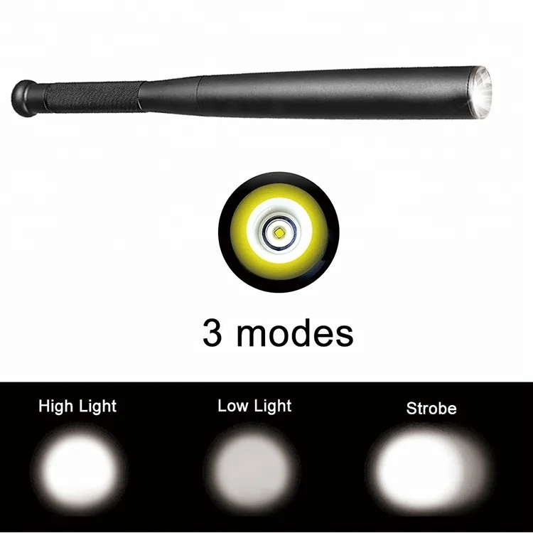 Baseball bat aluminum flashlight self defence baton flashlight torch police security baton