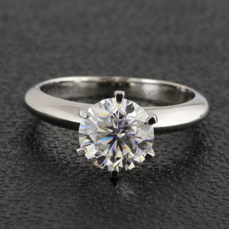 
Solitaire round moissanite platinum 950 wedding ring 