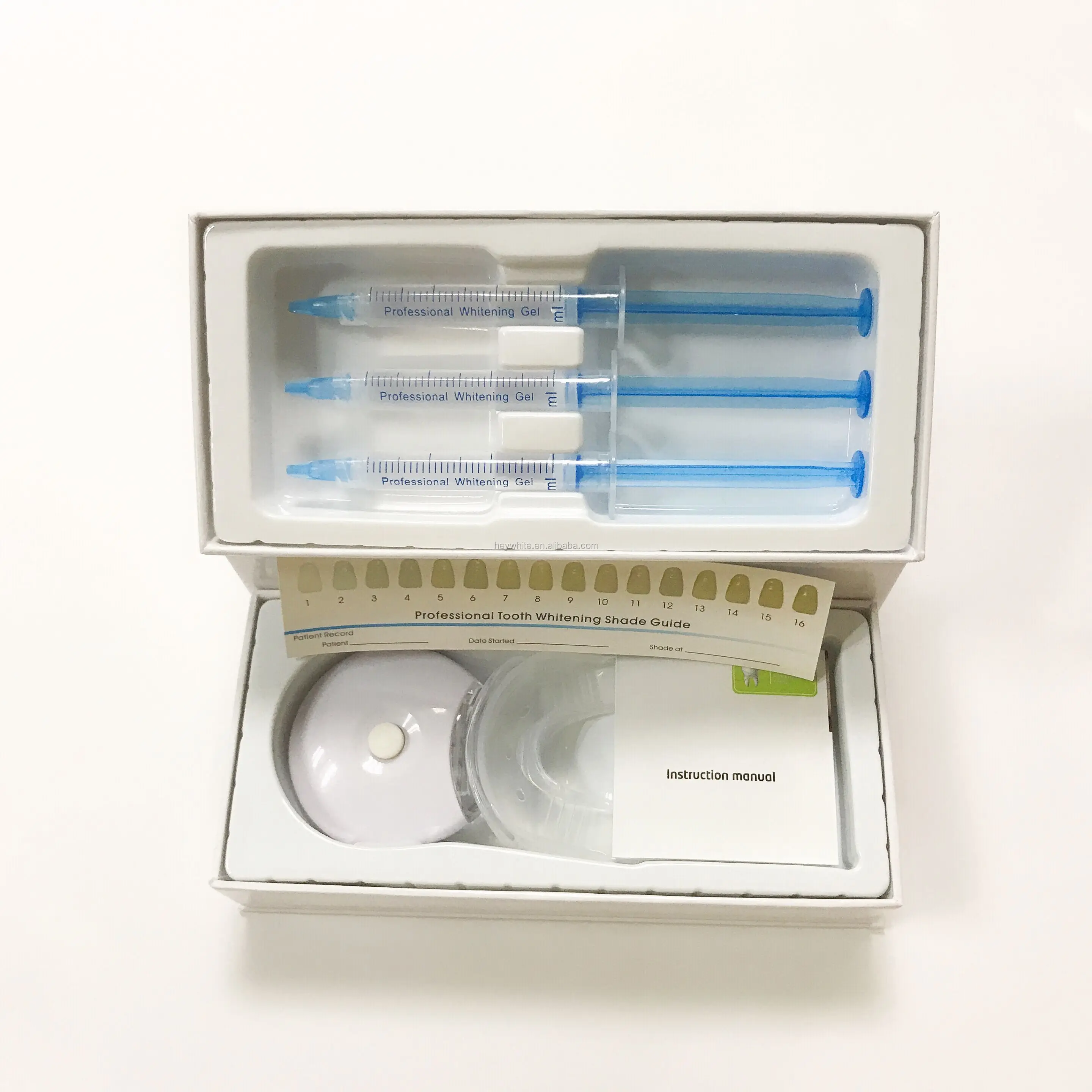 Private label teeth whitening products home teeth whitening/tooth bleaching kit with LED light